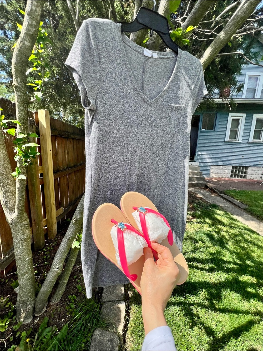 Chic GAP mini GRAY T-shirt dress S cap sleeve comfy cozy cool minimalist